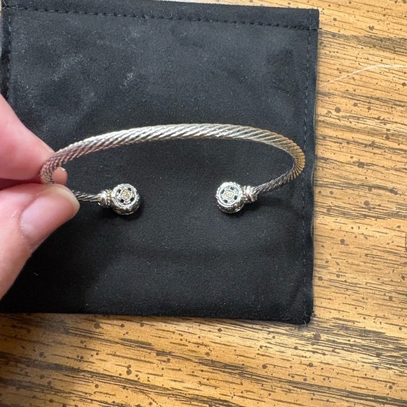 Brighton Silver Cable Bracelet with Gold Accents - Picture 2 of 5